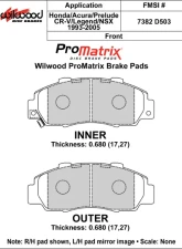 Wilwood Pad Set Promatrix D503                                     - 150-D0503K - Image 2