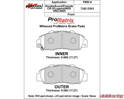 Wilwood Pad Set Promatrix D503 - 150-D0503K