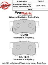 Wilwood Pad Set Promatrix D537                                     - 150-D0537K - Image 2