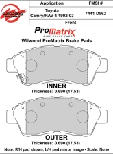 Wilwood Pad Set Promatrix D562                                     - 150-D0562K - Image 2