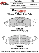 Wilwood Pad Set Promatrix D576                                     - 150-D0576K - Image 2