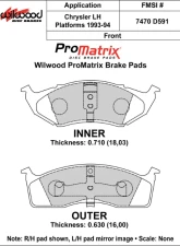 Wilwood Pad Set Promatrix D591                                     - 150-D0591K - Image 2
