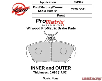 Wilwood Pad Set Promatrix D601 - 150-D0601K