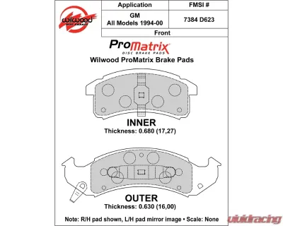 Wilwood Pad Set Promatrix D623 - 150-D0623K