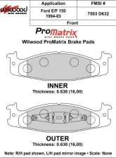 Wilwood Pad Set Promatrix D632                                     - 150-D0632K - Image 2