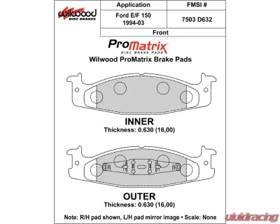 Wilwood Pad Set Promatrix D632 - 150-D0632K