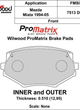 Wilwood Pad Set Promatrix D635                                     - 150-D0635K - Image 2