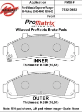 Wilwood Pad Set Promatrix D652                                     - 150-D0652K - Image 2