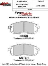 Wilwood Pad Set Promatrix D653                                     - 150-D0653K - Image 2