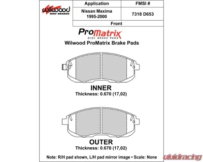 Wilwood Pad Set Promatrix D653 - 150-D0653K
