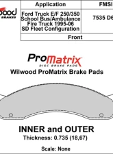 Wilwood Pad Set Promatrix D655F                                     - 150-D0655FK - Image 2