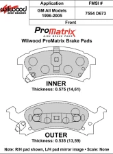 Wilwood Pad Set Promatrix D673                                     - 150-D0673K - Image 2