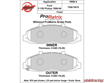 Wilwood Pad Set Promatrix D679 - 150-D0679K