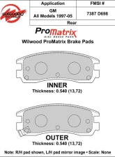 Wilwood Pad Set Promatrix D698                                     - 150-D0698K - Image 2