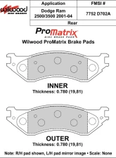 Wilwood Pad Set Promatrix D702A                                     - 150-D0702AK - Image 2
