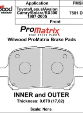 Wilwood Pad Set Promatrix D707                                     - 150-D0707K - Image 2