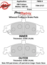 Wilwood Pad Set Promatrix D727                                     - 150-D0727K - Image 2