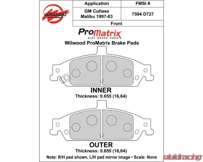 Wilwood Pad Set Promatrix D727 - 150-D0727K