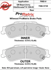 Wilwood Pad Set Promatrix D729                                     - 150-D0729K - Image 2