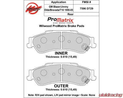 Wilwood Pad Set Promatrix D729 - 150-D0729K
