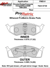 Wilwood Pad Set Promatrix D730                                     - 150-D0730K - Image 2