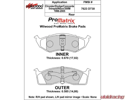Wilwood Pad Set Promatrix D730 - 150-D0730K
