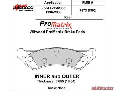 Wilwood Pad Set Promatrix D802 - 150-D0802K