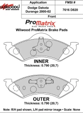 Wilwood Pad Set Promatrix D820                                     - 150-D0820K - Image 2