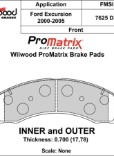 Wilwood Pad Set Promatrix D824                                     - 150-D0824K - Image 2