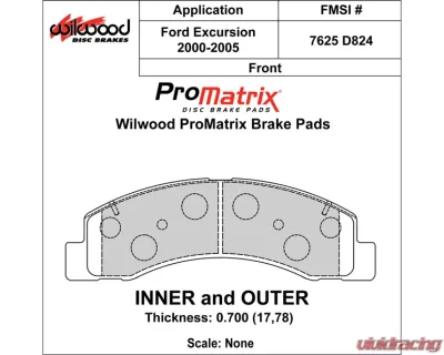 Wilwood Pad Set Promatrix D824 - 150-D0824K