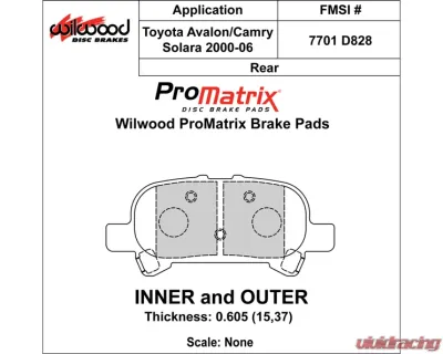 Wilwood Pad Set Promatrix D828 - 150-D0828K