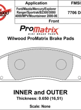 Wilwood Pad Set Promatrix D833                                     - 150-D0833K - Image 2