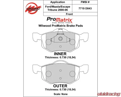 Wilwood Pad Set Promatrix D843 - 150-D0843K