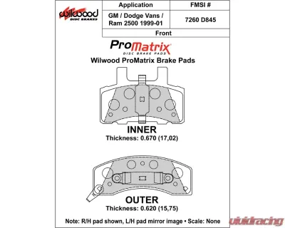 Wilwood Pad Set Promatrix D845 - 150-D0845K