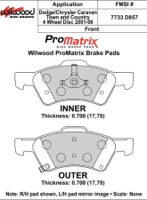 Wilwood Pad Set Promatrix D857                                     - 150-D0857K - Image 2