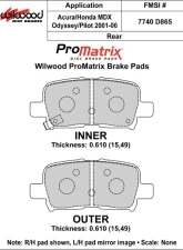Wilwood Pad Set Promatrix D865                                     - 150-D0865K - Image 2