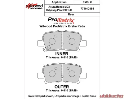 Wilwood Pad Set Promatrix D865 - 150-D0865K