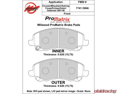 Wilwood Pad Set Promatrix D866 - 150-D0866K