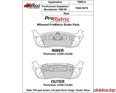 Wilwood Pad Set Promatrix D879 - 150-D0879K