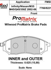 Wilwood Pad Set Promatrix D888                                     - 150-D0888K - Image 2