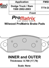 Wilwood Pad Set Promatrix D897                                     - 150-D0897K - Image 2