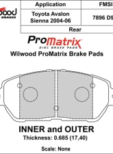 Wilwood Pad Set Promatrix D906A                                     - 150-D0906AK - Image 2