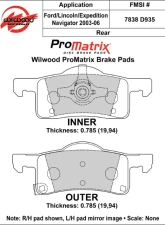 Wilwood Pad Set Promatrix D935                                     - 150-D0935K - Image 2