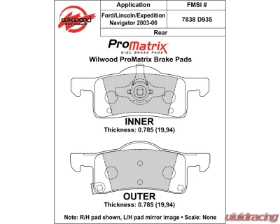 Wilwood Pad Set Promatrix D935 - 150-D0935K