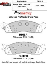 Wilwood Pad Set Promatrix D965                                     - 150-D0965K - Image 2