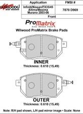 Wilwood Pad Set Promatrix D969                                     - 150-D0969K - Image 2