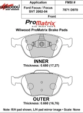 Wilwood Pad Set Promatrix D970                                     - 150-D0970K - Image 2