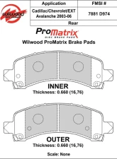 Wilwood Pad Set Promatrix D974                                     - 150-D0974K - Image 2