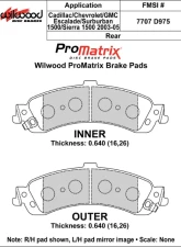Wilwood Pad Set Promatrix D975                                     - 150-D0975K - Image 2