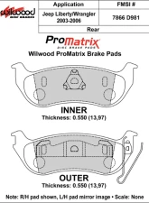 Wilwood Pad Set Promatrix D981                                     - 150-D0981K - Image 2